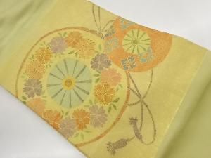 金駒刺繍金彩鼓に八重桜・花菱模様名古屋帯